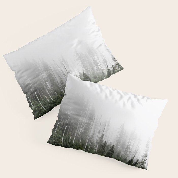 Pacific Northwest Forest - Misty Mountain Morning Pillow Sham Gallery Image 1