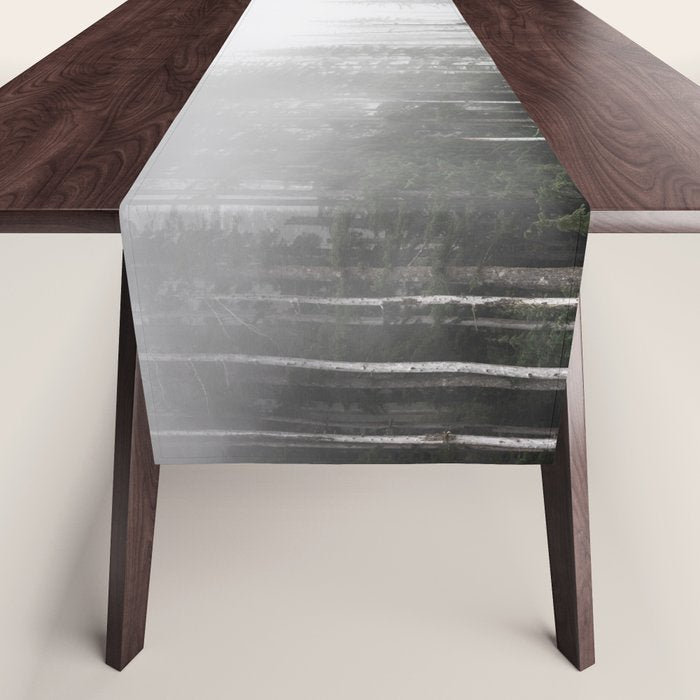 Pacific Northwest Forest - Misty Mountain Morning Table Runner Gallery Image 1