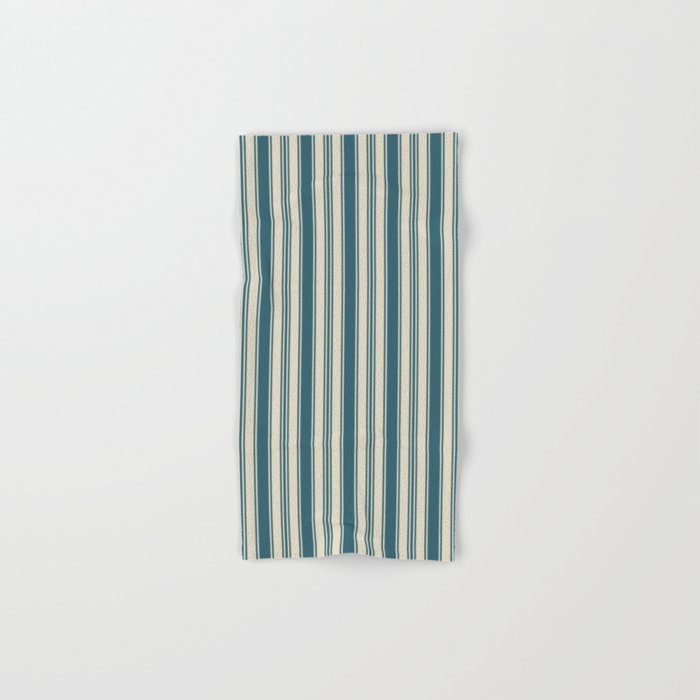 Vintage stripes wallpaper design dark teal pattern Bath Towel Gallery Image 1