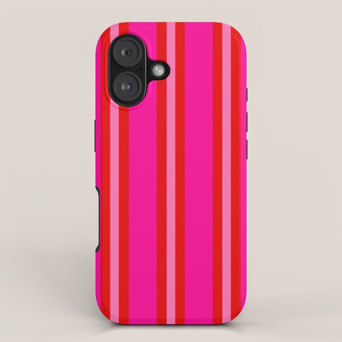 Red and Pink Summer Stripes iPhone Case Gallery Image 1