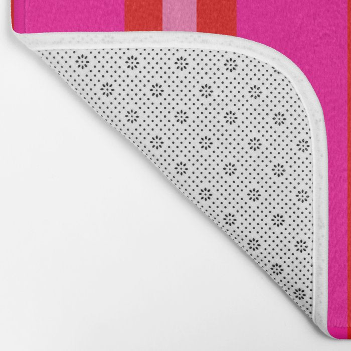 Red and Pink Summer Stripes Bath Mat Gallery Image 2