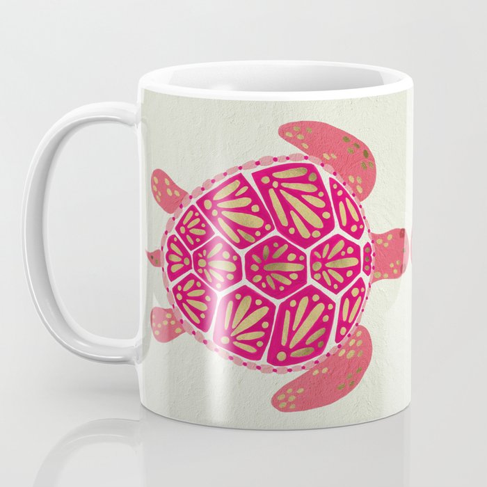 Sea Turtle in Pink & Gold Coffee Mug Gallery Image 3