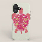 Sea Turtle in Pink & Gold iPhone Case Gallery Image 1