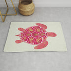 Sea Turtle in Pink & Gold Rug Gallery Image 1
