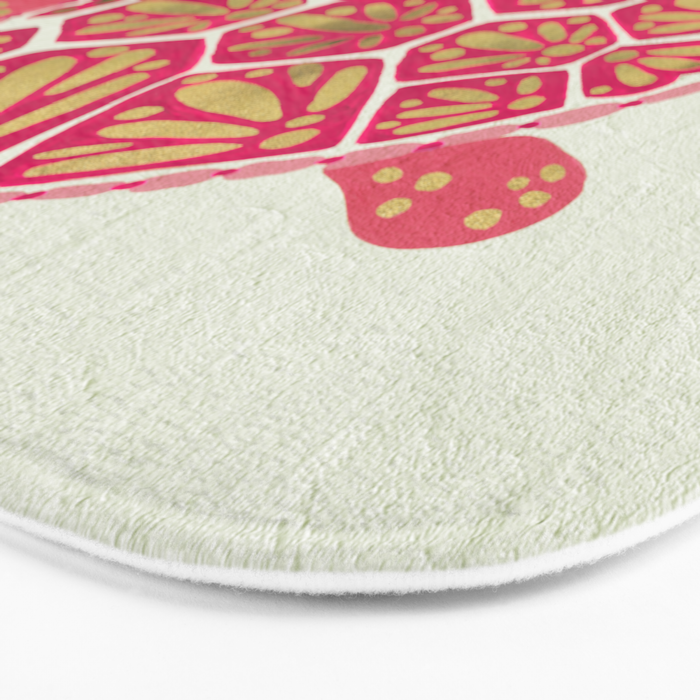 Sea Turtle in Pink & Gold Bath Mat Gallery Image 3