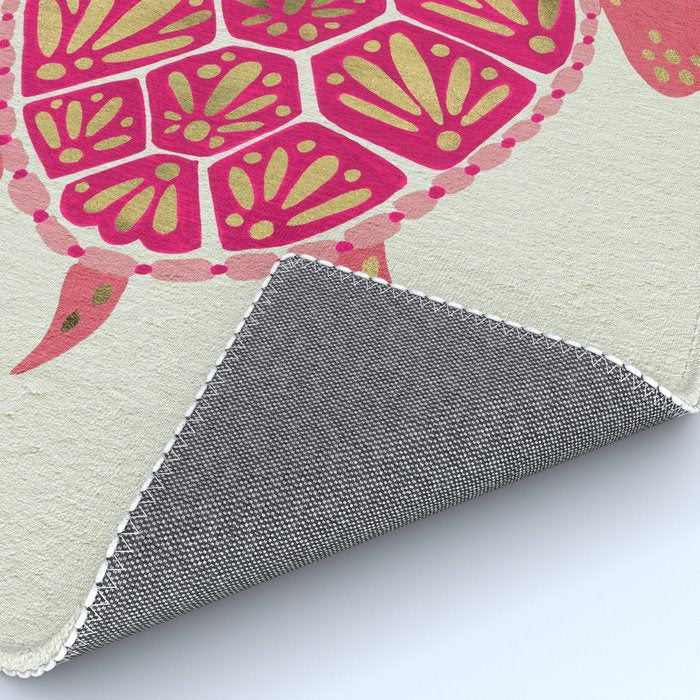 Sea Turtle in Pink & Gold Rug Gallery Image 4
