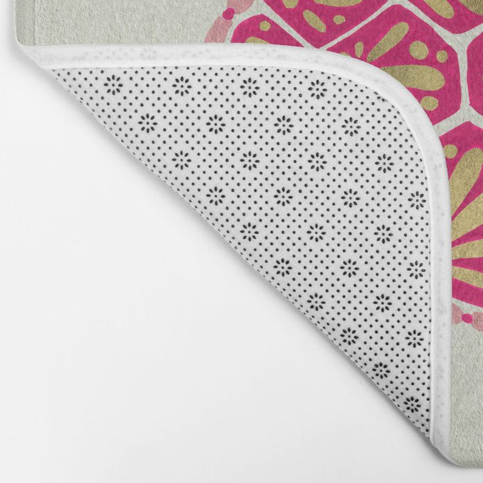 Sea Turtle in Pink & Gold Bath Mat Gallery Image 2
