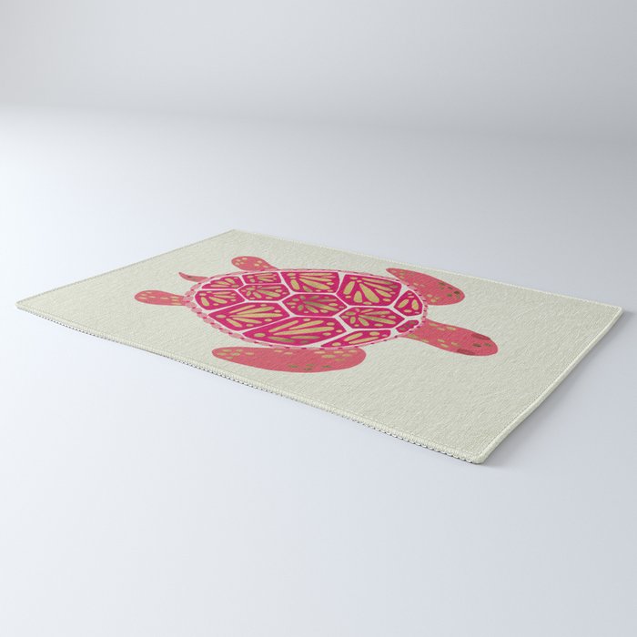 Sea Turtle in Pink & Gold Rug Gallery Image 3