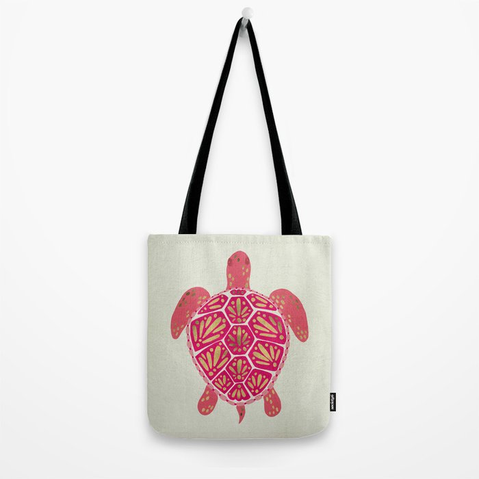 Sea Turtle in Pink & Gold Tote Bag Gallery Image 2