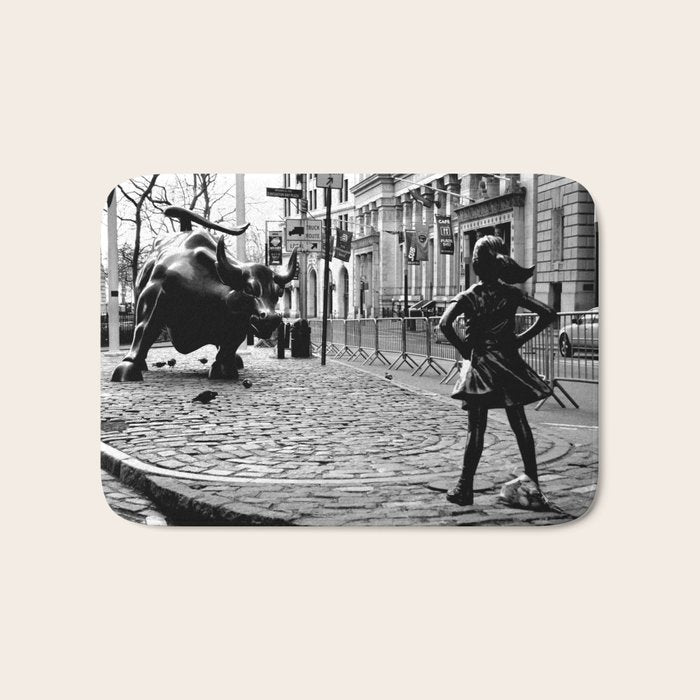 Fearless Girl and the Charging Bull Bath Mat Gallery Image 1