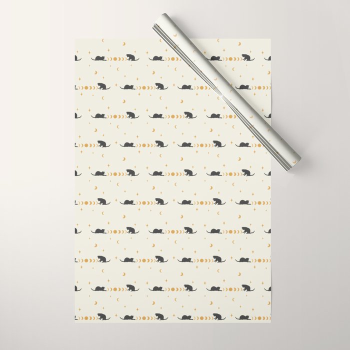 Cat and Moon 3 Wrapping Paper Gallery Image 1