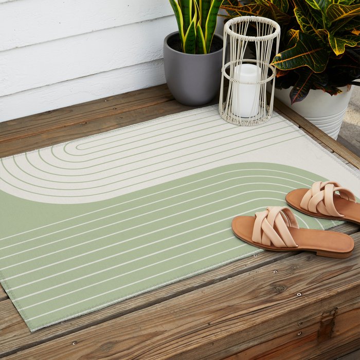Two Tone Line Curvature XVI Outdoor Rug Gallery Image 2