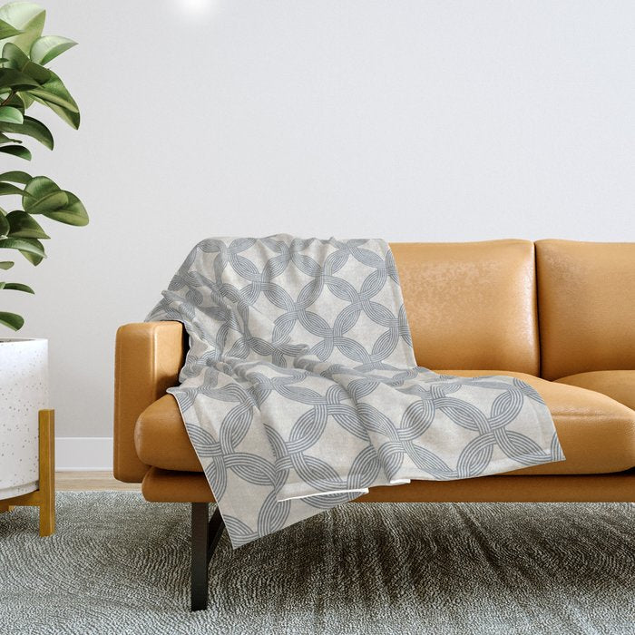 JUNGLIA WEAVE SLATE Throw Blanket Gallery Image 1