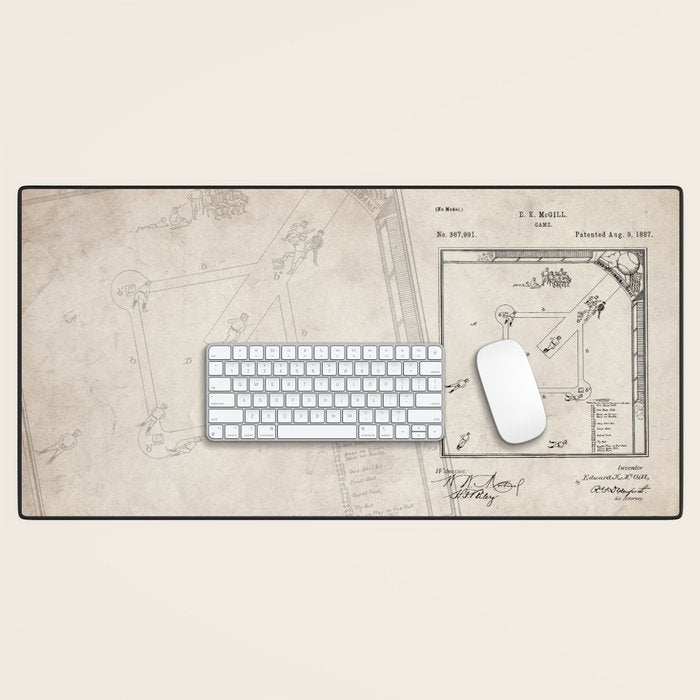 Baseball Patent - Sports Fan Softball Baseball Art - Antique Desk Mat Gallery Image 1