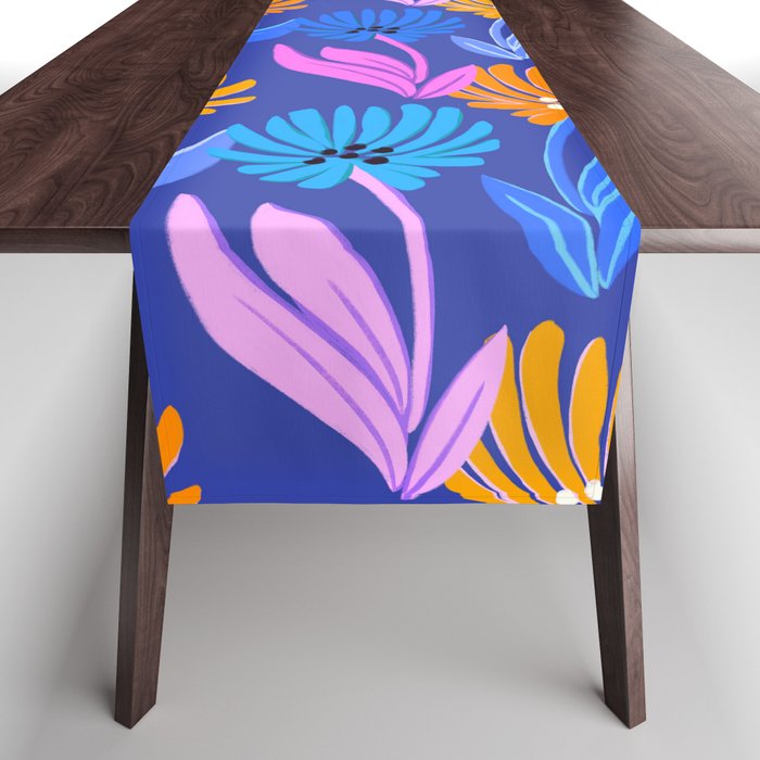 Rainbow Wildflower Floral Pattern Table Runner Gallery Image 1