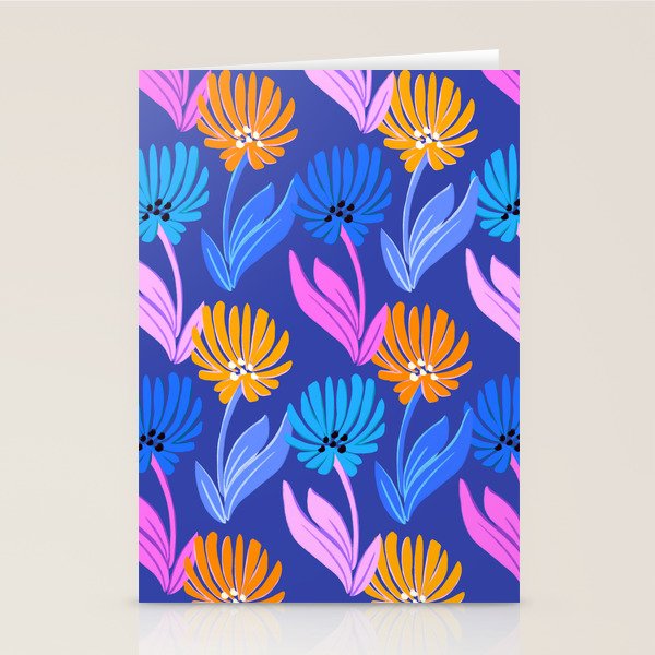 Rainbow Wildflower Floral Pattern Stationery Card Gallery Image 1