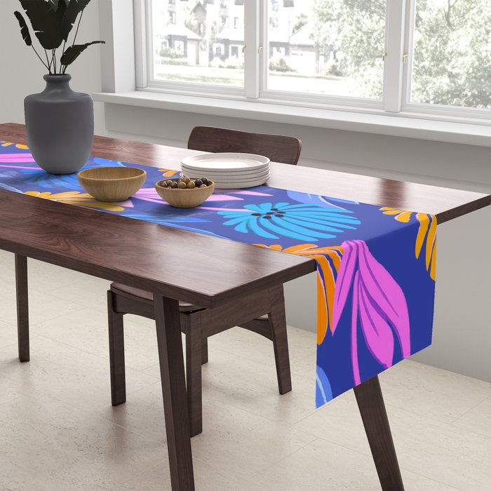 Rainbow Wildflower Floral Pattern Table Runner Gallery Image 2