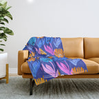 Rainbow Wildflower Floral Pattern Throw Blanket Gallery Image 1