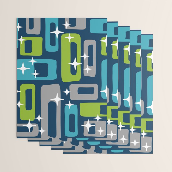 Mid Century Modern Geometric Abstract 190 Wrapping Paper Gallery Image 3