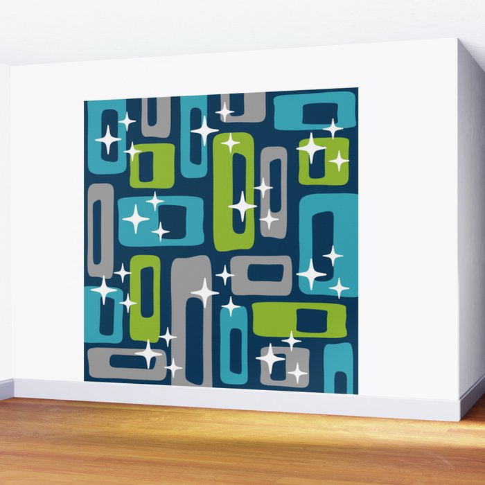 Mid Century Modern Geometric Abstract 190 Wall Mural Gallery Image 2