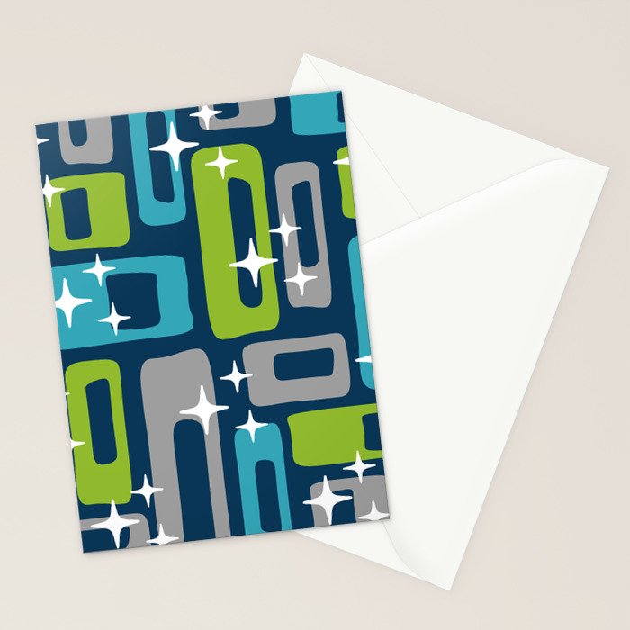 Mid Century Modern Geometric Abstract 190 Stationery Card Gallery Image 2