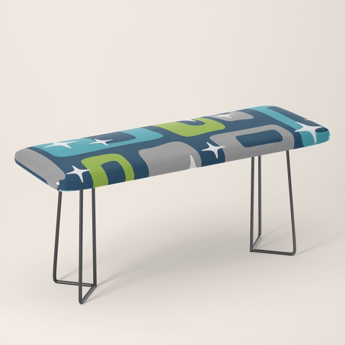 Mid Century Modern Geometric Abstract 190 Bench Gallery Image 1