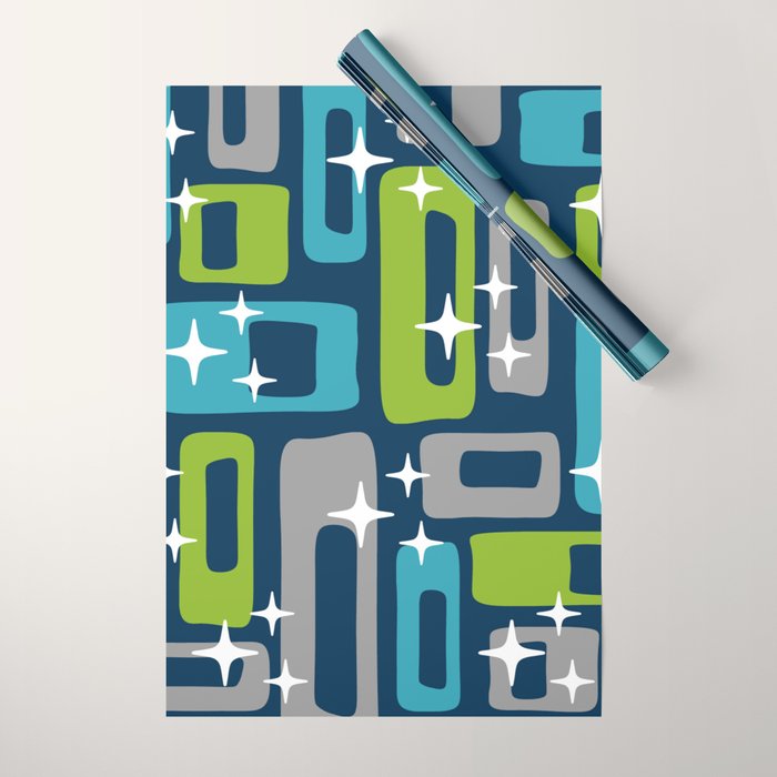 Mid Century Modern Geometric Abstract 190 Wrapping Paper Gallery Image 1