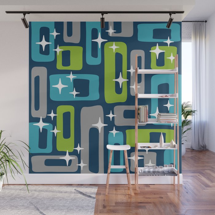 Mid Century Modern Geometric Abstract 190 Wall Mural Gallery Image 1
