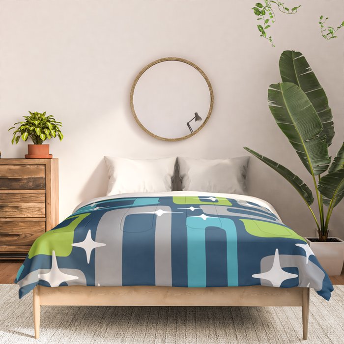 Mid Century Modern Geometric Abstract 190 Comforter Gallery Image 3