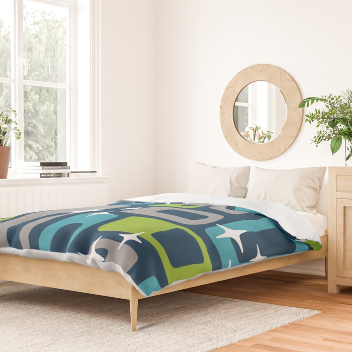 Mid Century Modern Geometric Abstract 190 Duvet Cover Gallery Image 2