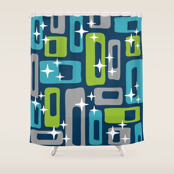 Mid Century Modern Geometric Abstract 190 Shower Curtain Gallery Image 1