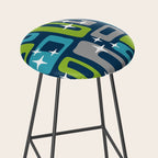 Mid Century Modern Geometric Abstract 190 Stool Gallery Image 2