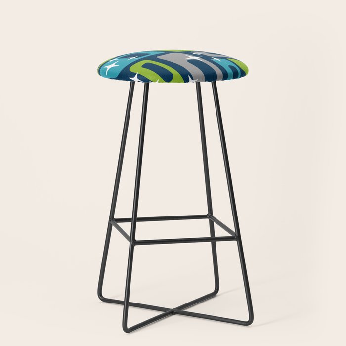 Mid Century Modern Geometric Abstract 190 Stool Gallery Image 1