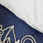 Cream Floral Moroccan Pattern on Deep Indigo Ink Comforter Gallery Image 4