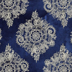 Cream Floral Moroccan Pattern on Deep Indigo Ink Coffee Mug Gallery Image 2