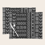 Black hand drawn mudcloth Placemat Gallery Image 1