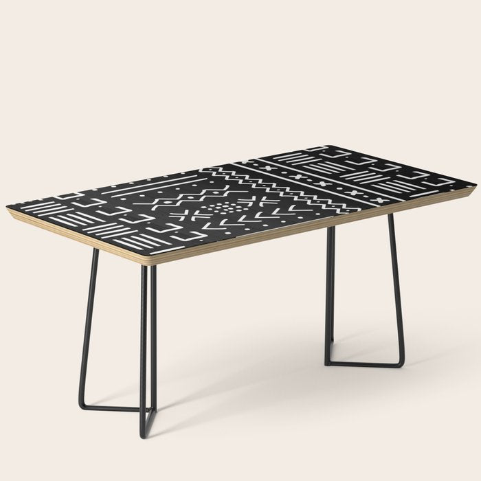 Black hand drawn mudcloth Coffee Table Gallery Image 1