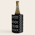 Black hand drawn mudcloth Wine Chiller Gallery Image 1