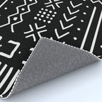 Black hand drawn mudcloth Rug Gallery Image 4
