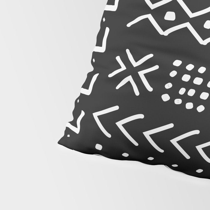 Black hand drawn mudcloth Pillow Sham Gallery Image 4