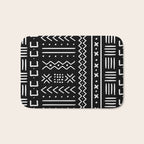 Black hand drawn mudcloth Bath Mat Gallery Image 1