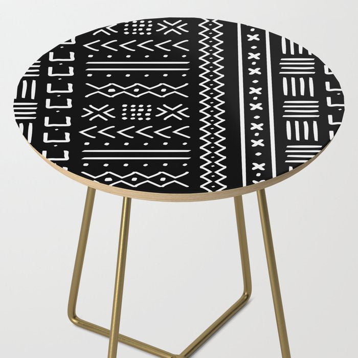 Black hand drawn mudcloth Side Table Gallery Image 2