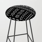 Black hand drawn mudcloth Stool Gallery Image 2