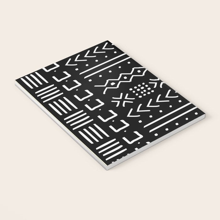 Black hand drawn mudcloth Notebook Gallery Image 3