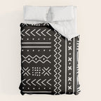 Black hand drawn mudcloth Duvet Cover Gallery Image 6
