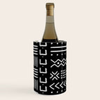 Black hand drawn mudcloth Wine Chiller Gallery Image 2