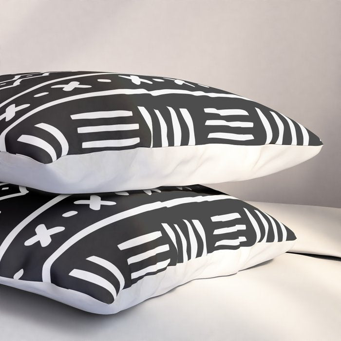 Black hand drawn mudcloth Pillow Sham Gallery Image 3