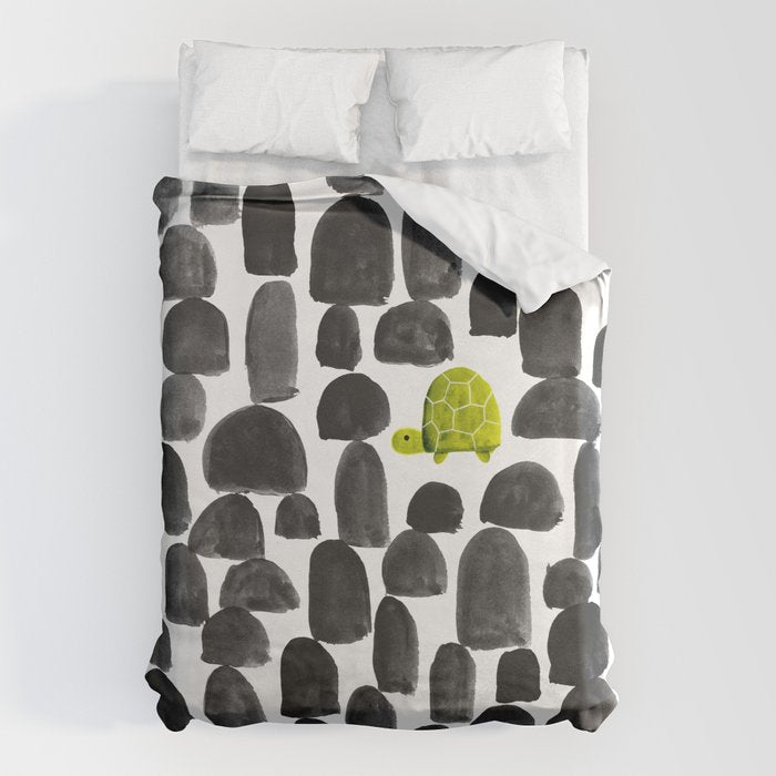 Turtle in Stone Garden Duvet Cover Gallery Image 1
