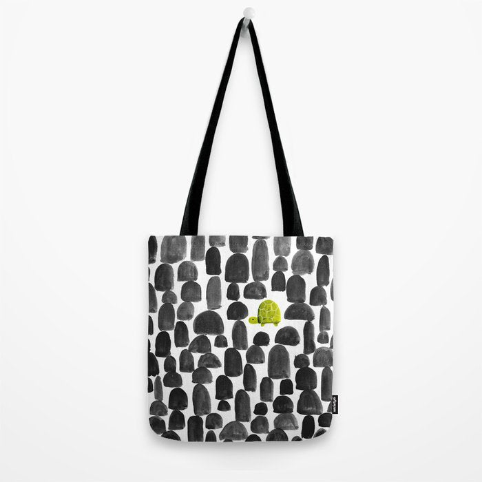 Turtle in Stone Garden Tote Bag Gallery Image 2