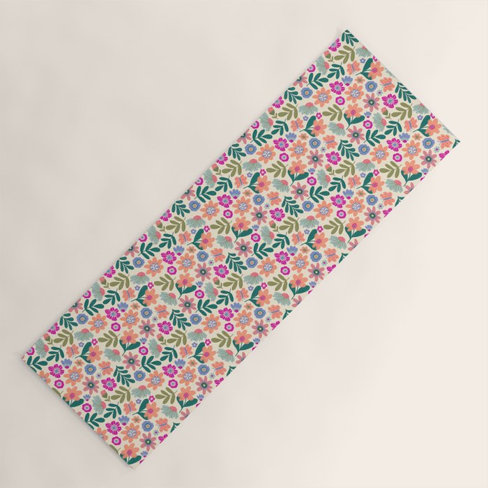 Summer Floral Pattern Yoga Mat Gallery Image 1